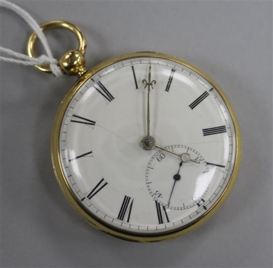 A 19th century 18ct gold pocket watch.